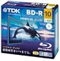 TDK �^��p�u���[���C�f�B�X�N BD-R 25GB 1-4�{�� �z���C�g���C�h�v�����^�u�� 10�� 5mm�X�����P�[�X BRV25PWB10A