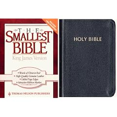 Holy Bible, King James Version No. 104 Smallest Pocket Black Bonded Leather