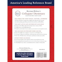 Merriam-Websters Collegiate Dictionary, 11th Edition thumb-notched with Win/Mac CD-ROM and Online Subscription