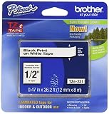 Brother TZ231 1/2 Labeling Tape (26.2 , Black on White)