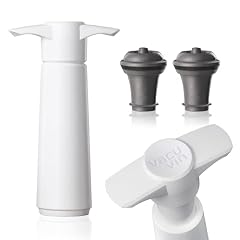 Vacu Vin 3-Piece Wine Saver Pump and Stopper Gift Pack, White
