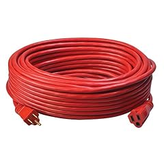 Coleman Cable 02409 14/3 SJTW Vinyl Outdoor Extension Cord, Red, 100-Foot