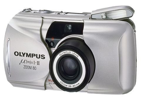 DVD Player: Olympus �[mju:]-II Zoom 80 Kleinbildkamera schwarz