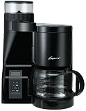 Capresso 453.01 CoffeeTeam Luxe 10-Cup Electronic Coffeemaker with Conical Burr Grinder, Black