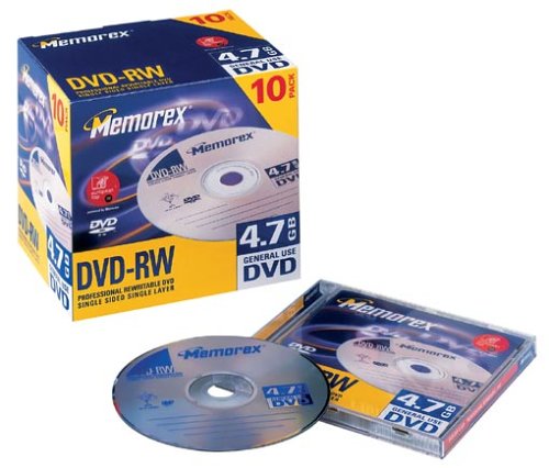 MP3 Player: Memorex DVD-RW 4,7GB Rohlinge Jewel Case 10er Pack