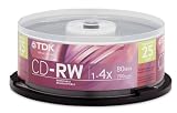 TDK 4x 700 MB/80-Minute CD-RW Spindle (25 Discs)