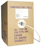 500ft Gray Cat5e Bulk Patch Cable Solid Pvc 24awg