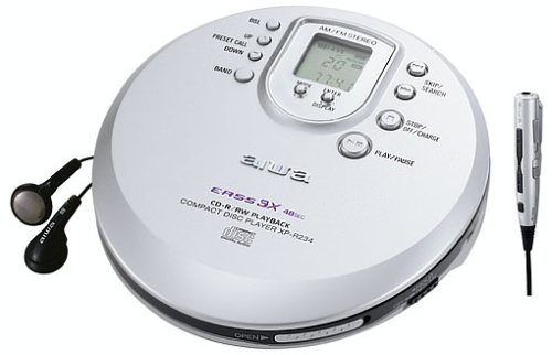 Elektronik und Foto: Aiwa XP-R234 tragbarer CD-Player silber