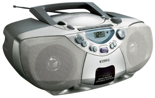 Projektoren: Philips AZ 1008 tragbarer CD-Radiorekorder silber