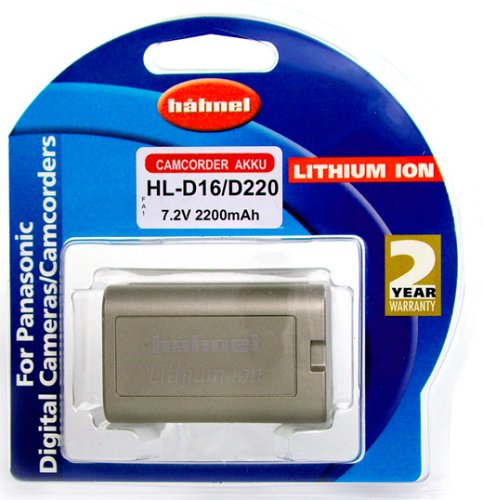 Heimkinosysteme: H�hnel HL-D16 7,2V 2200mAh silber metallic Li-Ion Ersatzakku Typ Panasonic CGR-D16