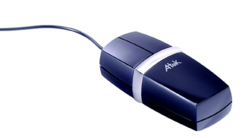 Elektronik und Foto: Atek optische Minimaus schwarz (rote LED) kultige Original-Atek USB Kleinstmaus mit optischem Sensor, 2 Tasten