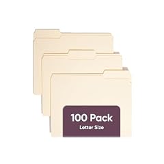 Smead Manila Folder, Letter Size, 11 Point, 1/3-Cut Tab, 100 per Box (10330)