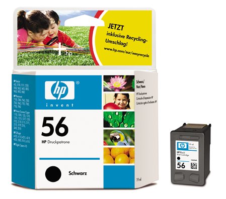 Heimkinosysteme: HP C6656AE Druckkopf mit Tinte Nr 56 Schwarz, 19ml