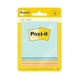 Post-it Note Pads, 3 in x 3 in,.Assorted Colors - 4 ea