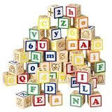 50-Piece Wooden Alphabet Block Set