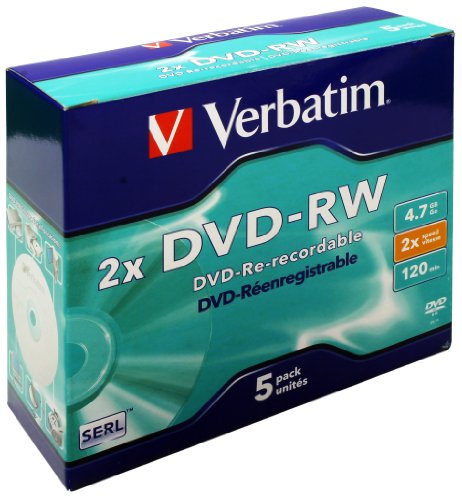 Verst&auml;rker und Receiver: Verbatim 2x DVD-RW Rohlinge Scratch Resistant Surface Jewel Case 5er-Pack