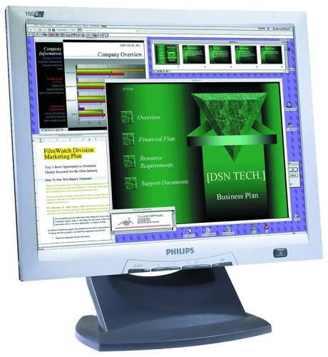Projektoren: Philips 150B3Y 15-Zoll TFT-Monitor silber/schwarz