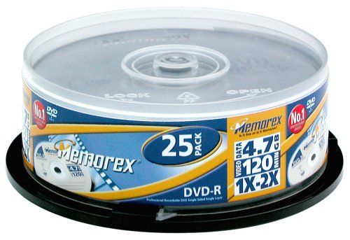 MP3 Player: Memorex 25er-Spindel 1x-2x DVD-R-Rohlinge