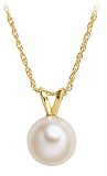 Freshwater Cultured Pearl 7.0-7.5mm Pendant on 14k Yellow Gold Chain, 18"