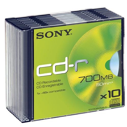 Festplatten: Sony CDQ 80 NXSLD CD-Recordable 48x Speed 80 min 700 MB Slim Case 10er Pack