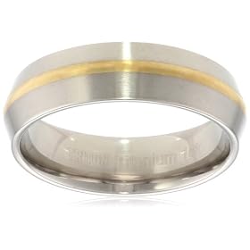 Titanium and 18k 7mm Comfort Fit Band
