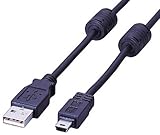 ELECOM tFCgRAtUSB2P[u USB(A)IX-USB(miniB)IX 1.0m ubN USB-M51BK