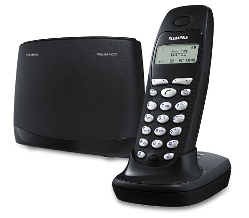 Festplatten: Siemens Gigaset A250 mattschwarz schnurloses DECT-Telefon mit Anrufbeantworter