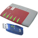 Elektronik und Foto: AVM BlueFRITZ! DSL Set alte Version – Bluetooth DSL-Router mit Bluetooth USB Stick