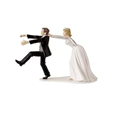 Comical Bride and Groom Cake Topper 4 1/4in