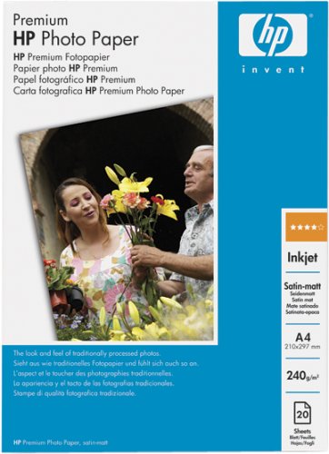 Heimkinosysteme: Hewlett-Packard Premium Foto, seidenmatt Papier A4 20Bl. 240g/m� DeskJet/OfficeJet/PhotoSmart/PSC