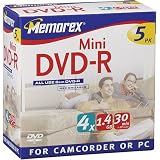 Memorex 1.4GB 4x 3" Pocket DVD-R Media (5-Pack)