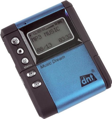 Digitalkameras: dnt MusicDream 1 Tragbarer MP3-Player 128MB mit SD/MMC-Kartenleser blau