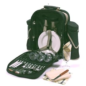 Faringdon 4 Person Picnic Backpack 2 Tone Green 