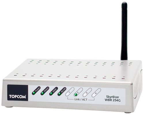TV Geraete: Topcom Skyracer WBR 254g Wireless-DSL-Router mit 4 Ethernet-Ports 54 Mbit G-Standard mit 128-bit WEP-Verschl�sselung