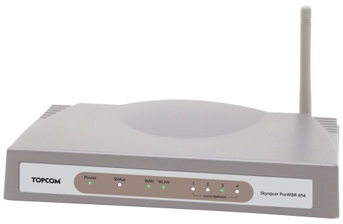 TV Geraete: Topcom Skyracer Pro WBR 654 Wireless-DSL-Router mit 4 Ethernet-Ports 108 Mbit Super-G Standard mit 128-bit WEP-Verschl�sselung