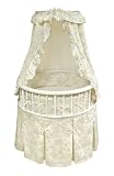 Elegance Round Bassinet with Sage Toile Bedding and Canopy - 832