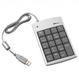 Targus USB Mini Keypad with Hub - Keypad - 19 keys - USB - silver