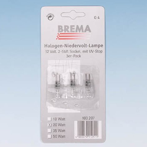 Kamerazubeh&ouml;r: Brema Halogengen - Niedervolt - Lampe 35W 3Er 03208