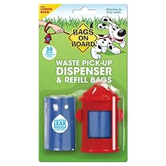 Bags on Board Red Hydrant Dispenser, 30 Biodegradable Refill Bags