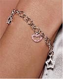 Sterling Silver Bracelet w/ Crystal Hearts, 8" by Paris Hilton