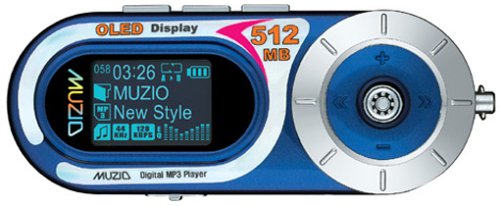NoteBook: NTP Muzio Tragbarer MP3-Player 512 MB silber / weiss / blau
