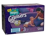 Pampers Cruisers, Size 3, Value Pack, 124 Count