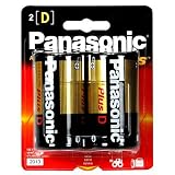 Panasonic Alkaline Plus Batteries, D Size, Pack of 2 Count Batteries