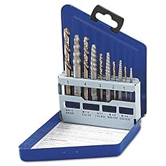 Irwin Industrial Tools 11119 Metal Index Spiral Flute Screw Extractors with Left Hand Cobalt Drill Bits Set, 10-Piece