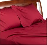 Martex 300-Thread-Count Full Flat Sheet, Burgundy