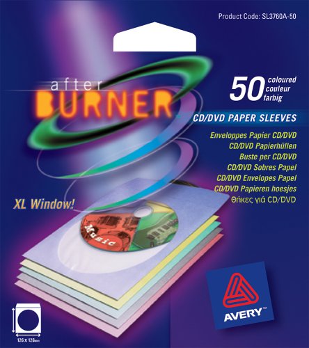 Elektronik und Foto: Avery Zweckform, SL3760A-50, 50 CD/DVD H�llen mit rundem Sichtfenster, Papier, farbig sortiert