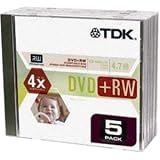TDK Systems 5PK DVD-RW 4.7GB 4X-W/ JC ( DVD-RW47CBXS5 )