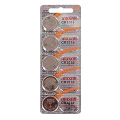 Maxell Micro Lithium Cell Battery CR2016 for Watches and Electronics 5 Pack