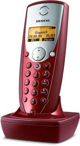 Festplatten: Siemens Gigaset C34 rubinrot, Mobilteil inkl. Ladeschale
