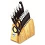 KitchenAid KA1PB16N Cook's Series 16-piece Cutlery Set with Traditional Natural Block, Black Handles